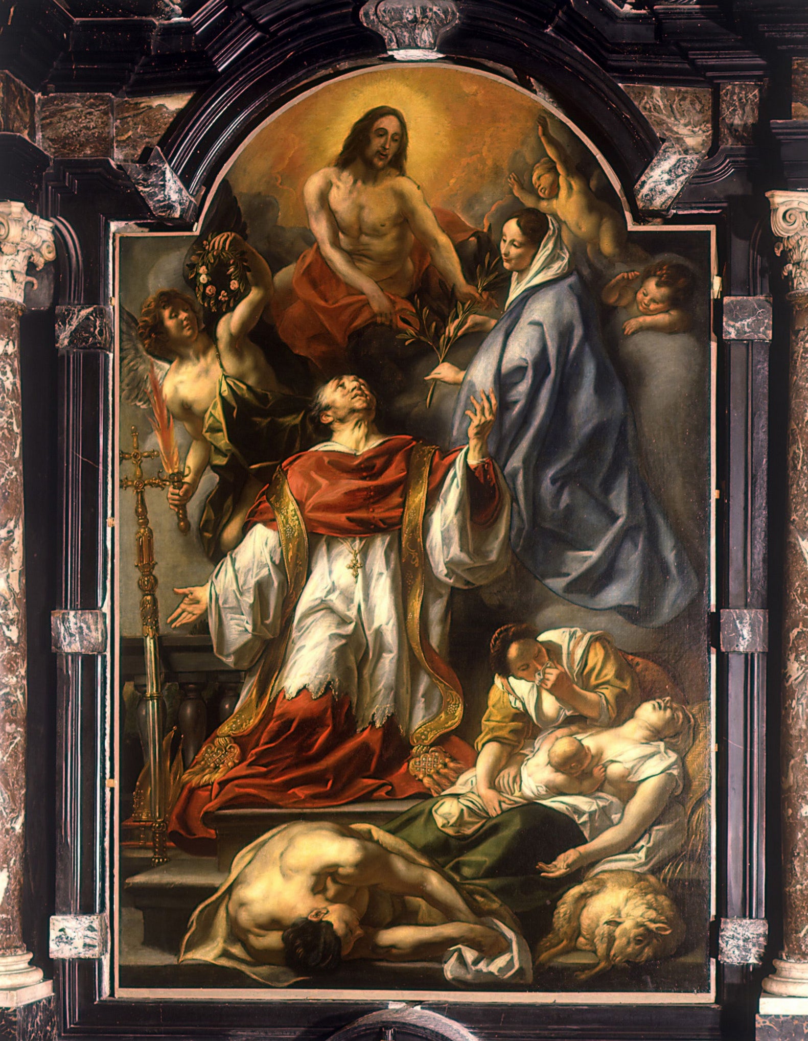 Carolus Borromeus intercède pour les pestiférés - Jacob Jordaens image 1 tableau peint à l’huile sur toile