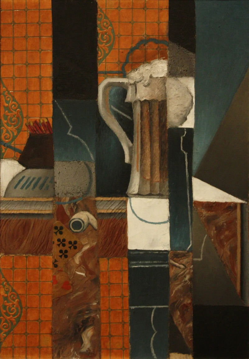 Kortspil og ølglas - Juan Gris