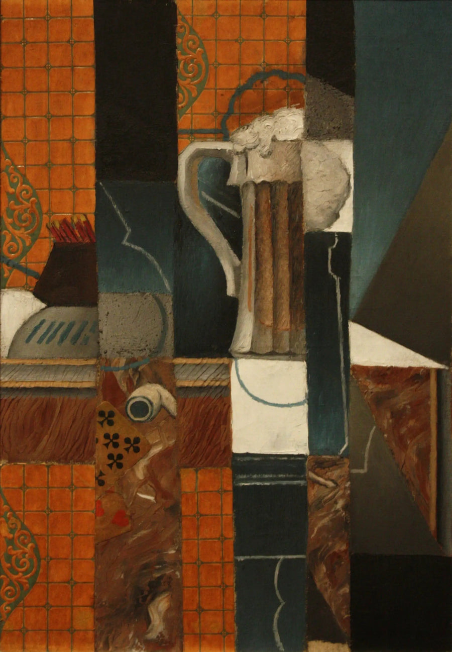 Kortspil og ølglas - Juan Gris