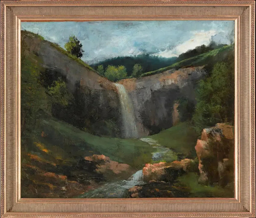 Cascade og bæk - Gustave Courbet