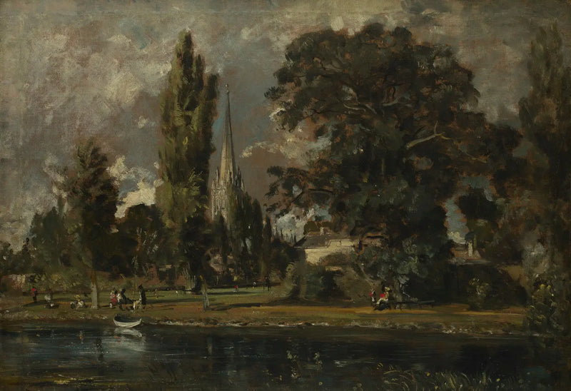 Salisbury Domkirke og Leadenhall fra Avon-floden - John Constable