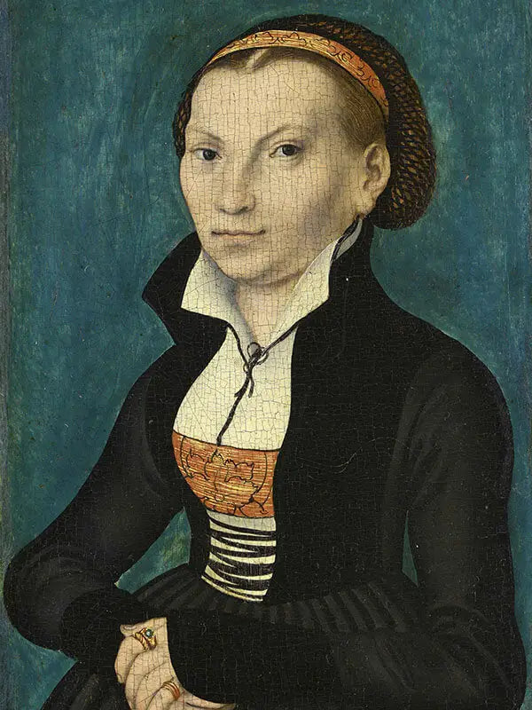 Catherine de Bora, i midten af kroppen, vendt mod højre - Lucas Cranach den Ældre