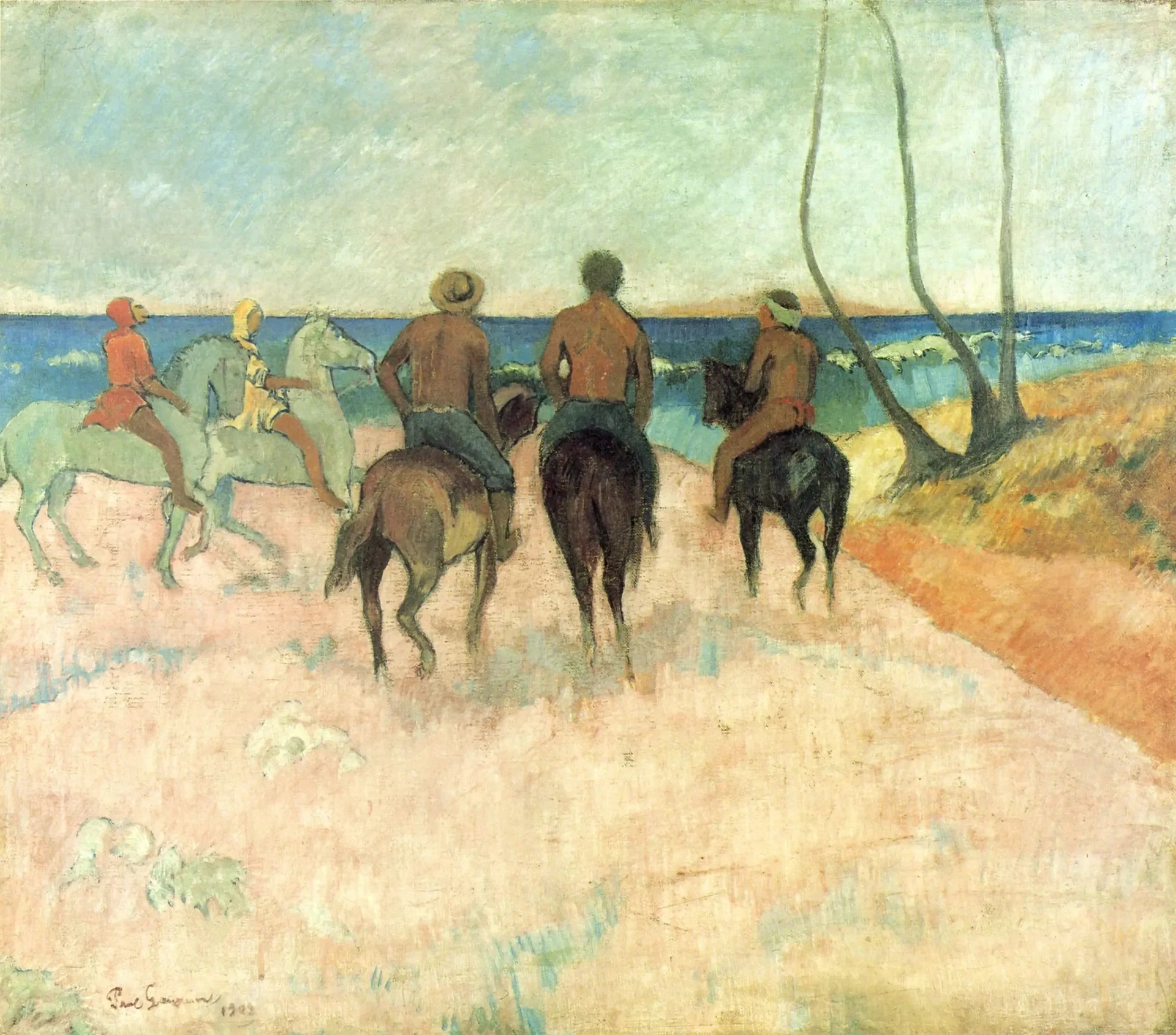 Cavaliers sur la plage (I) - Paul Gauguin image 1 reproduction d’œuvre d’art à l’huile