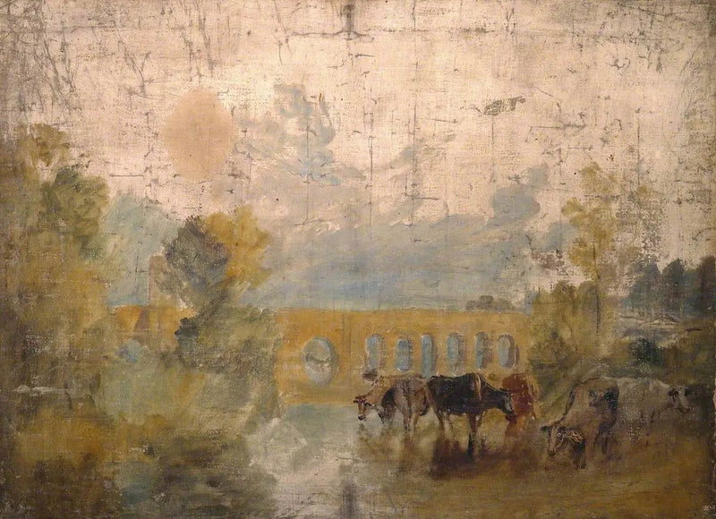 Caversham Bridge med kvæg i vandet - J. M. W. Turner