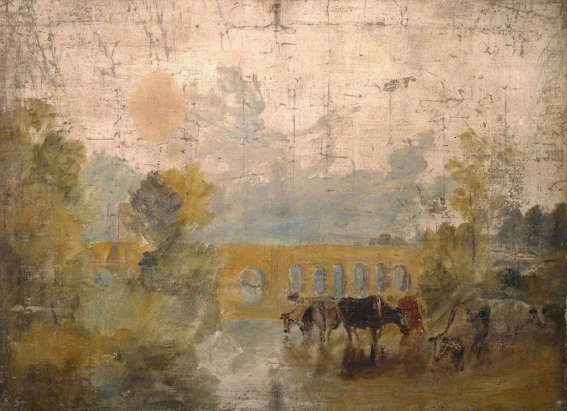 Caversham Bridge med kvæg i vandet - J. M. W. Turner