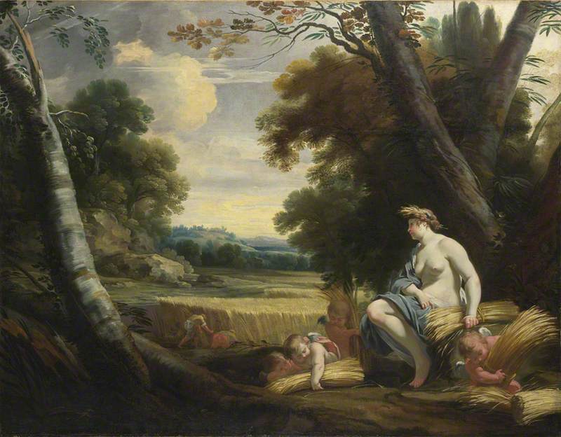 Cérès og cupidoer, der høster - Simon Vouet