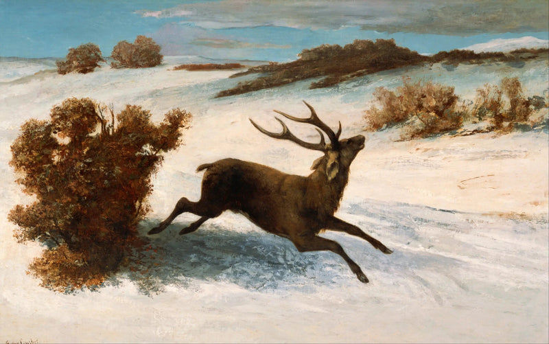 Rådyr i sneen - Gustave Courbet