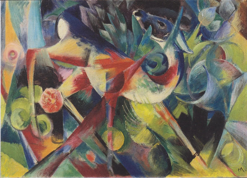 Hjort i en blomstrende have - Franz Marc
