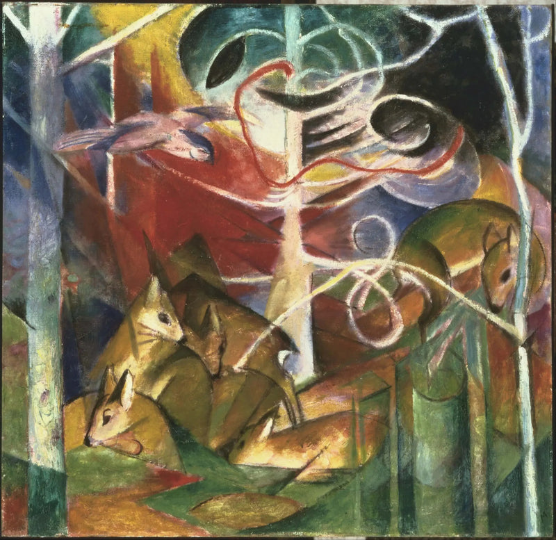 Hjorte i skoven I - Franz Marc