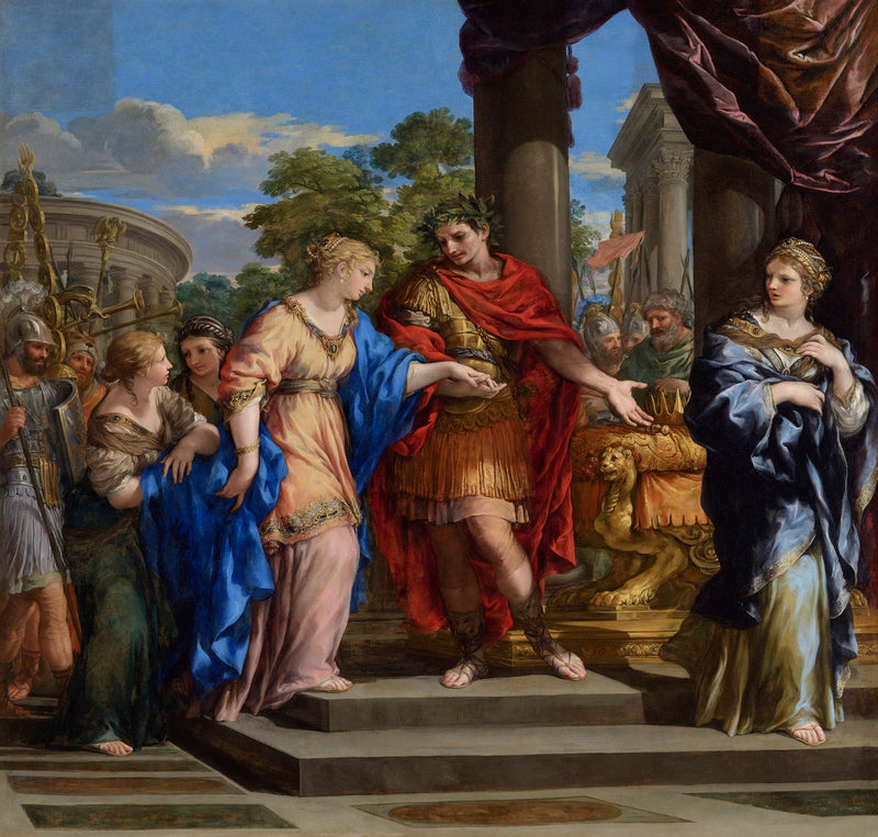 César genplacerede Cleopatra på Egyptens trone - Pietro da Cortona