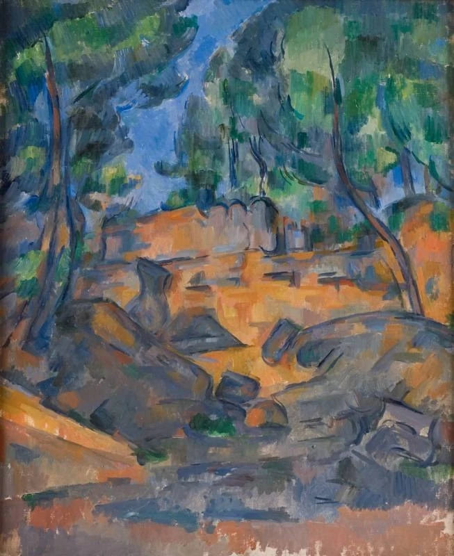 Træer og klipper - Paul Cézanne