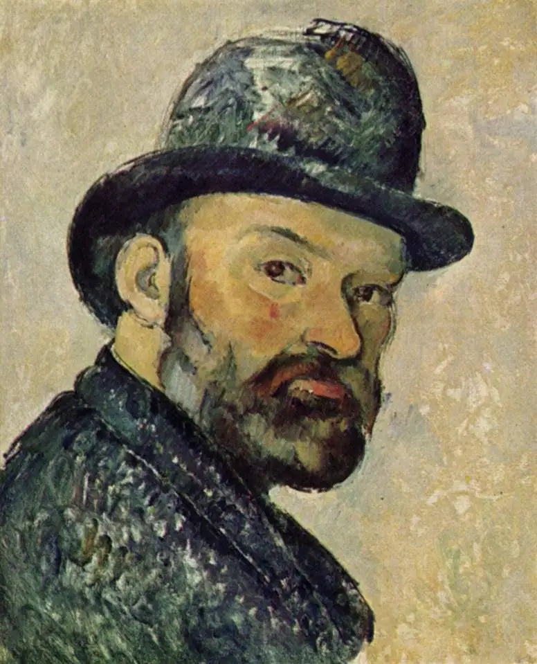 Cézanne med bowlerhat, skitse - Paul Cézanne