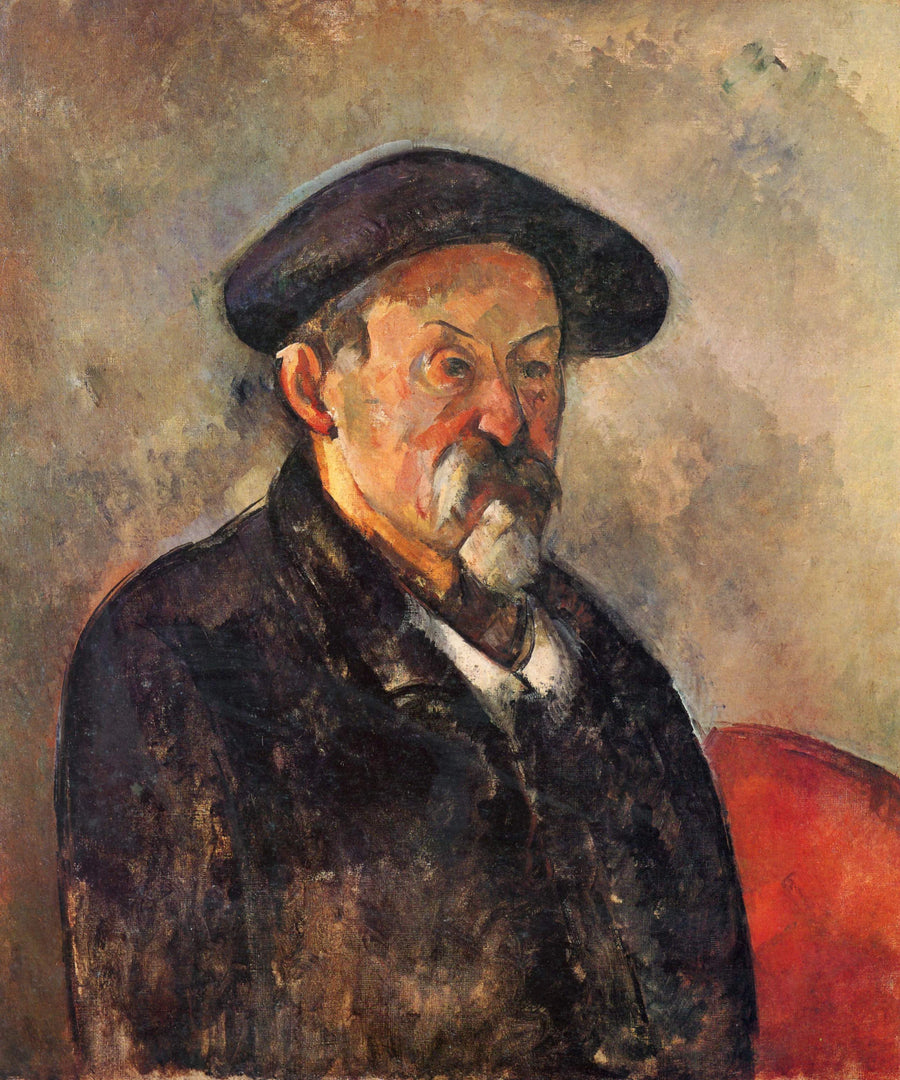 Portræt af kunstneren med baret - Paul Cézanne