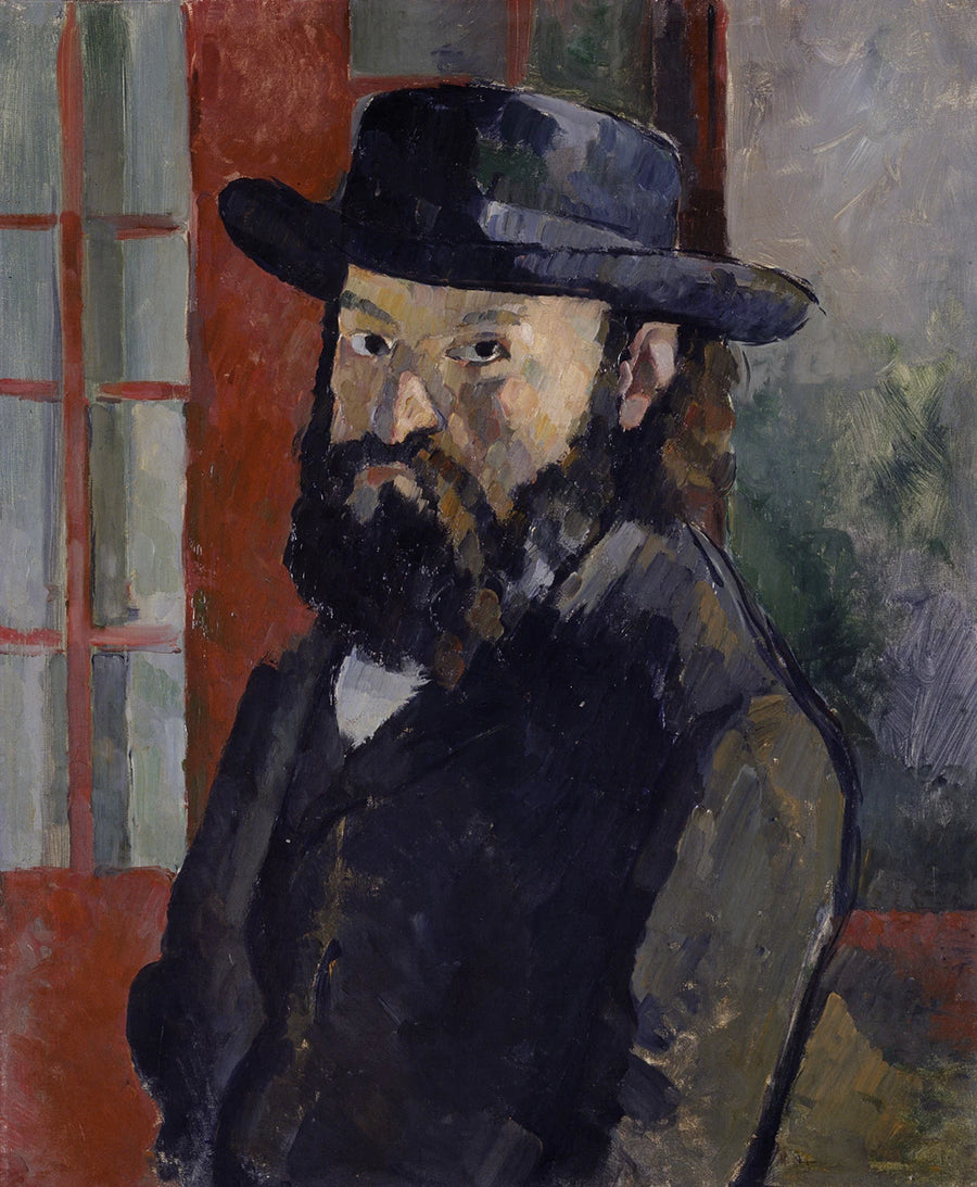 Portræt af kunstneren med bredskygget hat - Paul Cézanne