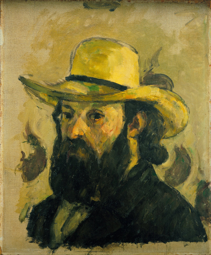 Portræt af kunstneren med stråhat - Paul Cézanne