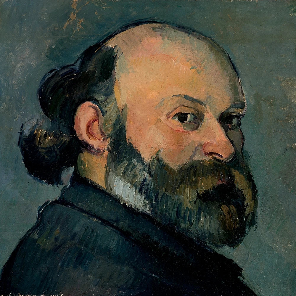 Portrait de l’artiste regardant par-dessus l’épaule, 1883–1884, Paul Cézanne, musée Goulandris – reproduction peinture à l’huile sur toile