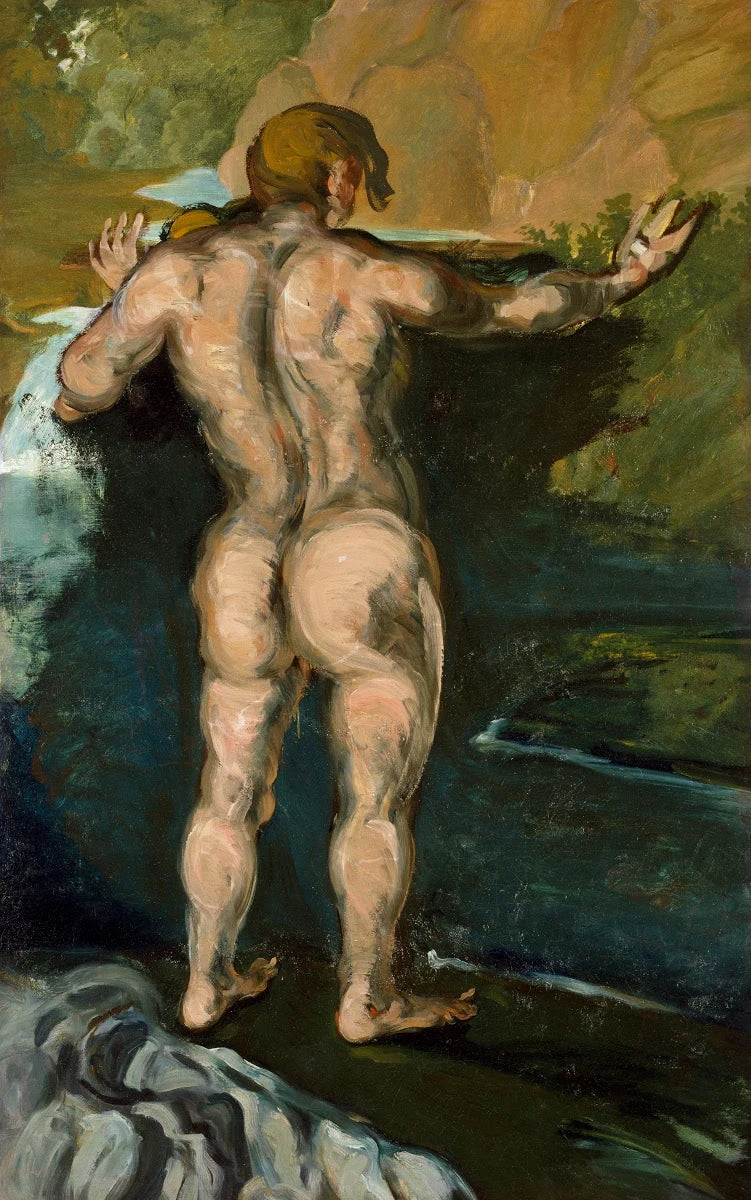 Badegæsten ved klippen - Paul Cézanne