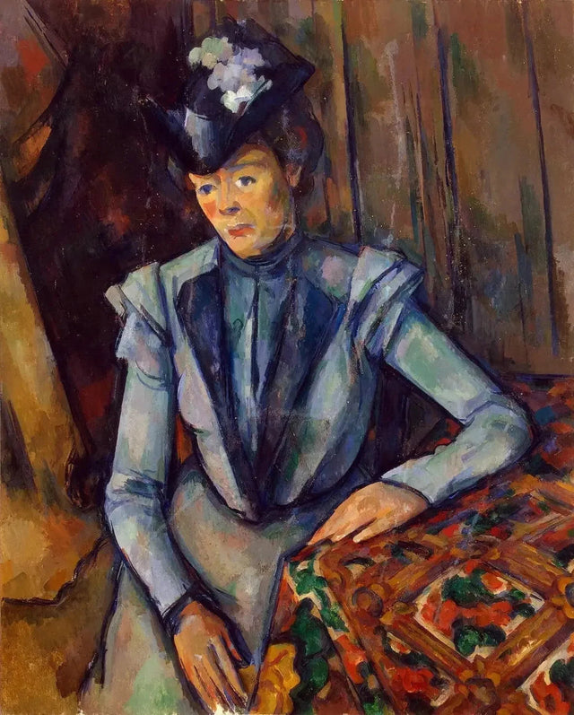 Damen i blåt, omkring 1900-1904--- Paul Cézanne