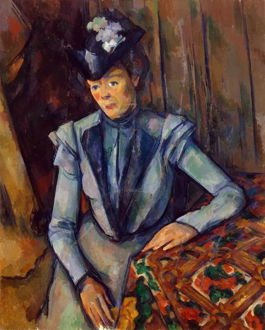 Damen i blåt - Paul Cézanne