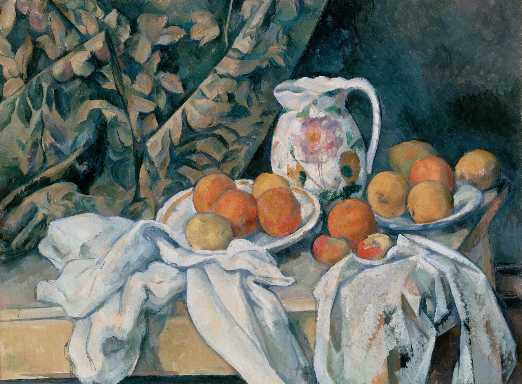 Nature morte aux draperies et au pichet fleuri 1892–1894 de Paul Cézanne, musée de l’Ermitage – reproduction peinture à l’huile sur toile