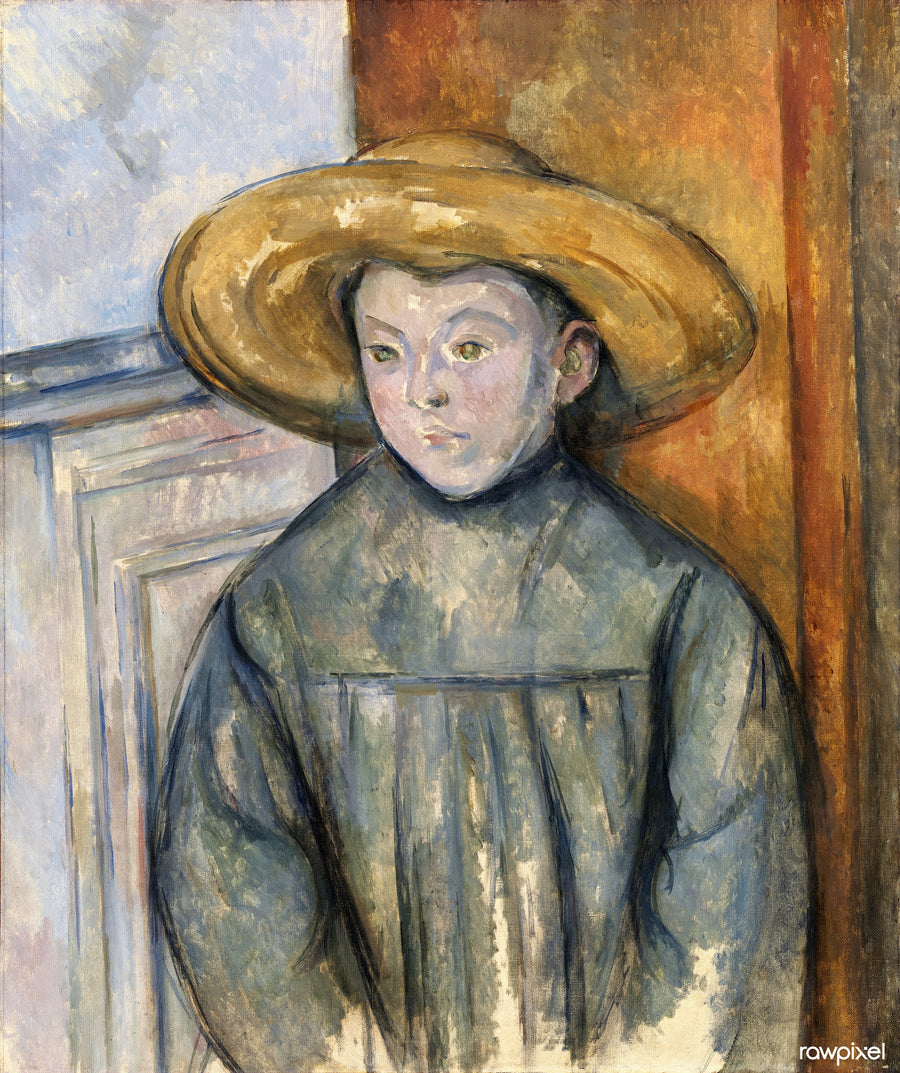 Barnet med stråhatten - Paul Cézanne