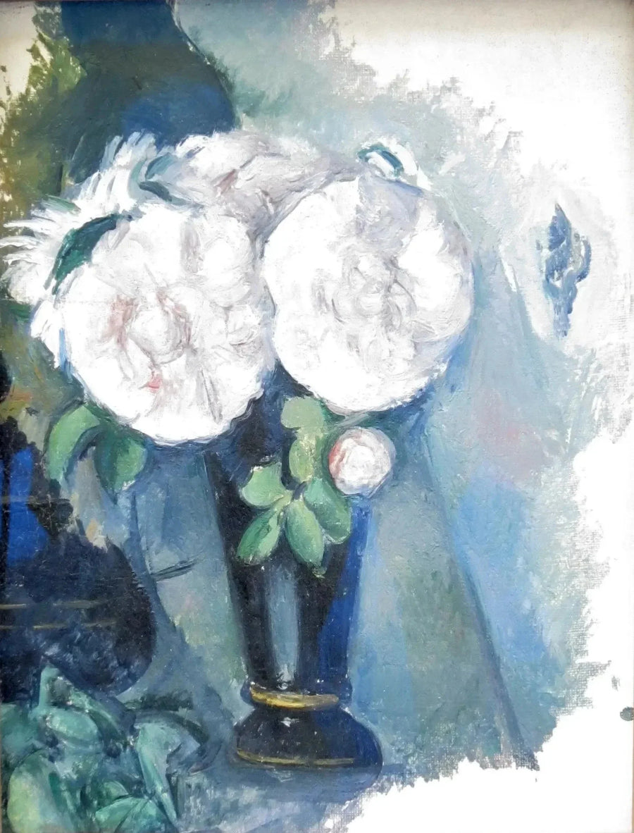 Blomster i en blå vase - Paul Cézanne