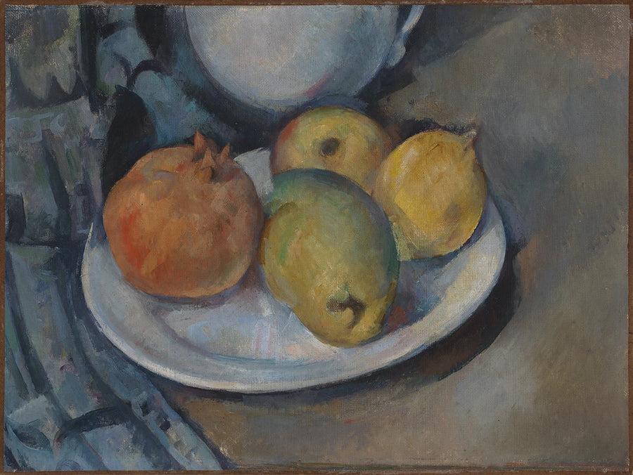 Granatæble og pærer på en tallerken - Paul Cézanne