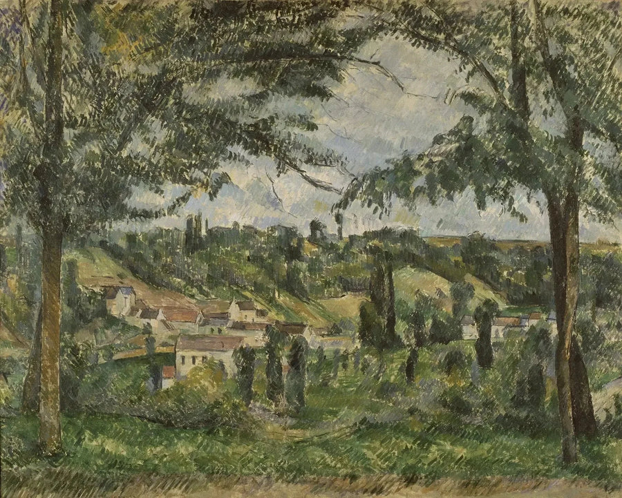 Hameau des Pâtis i Pontoise, omgivet af træer - Paul Cézanne