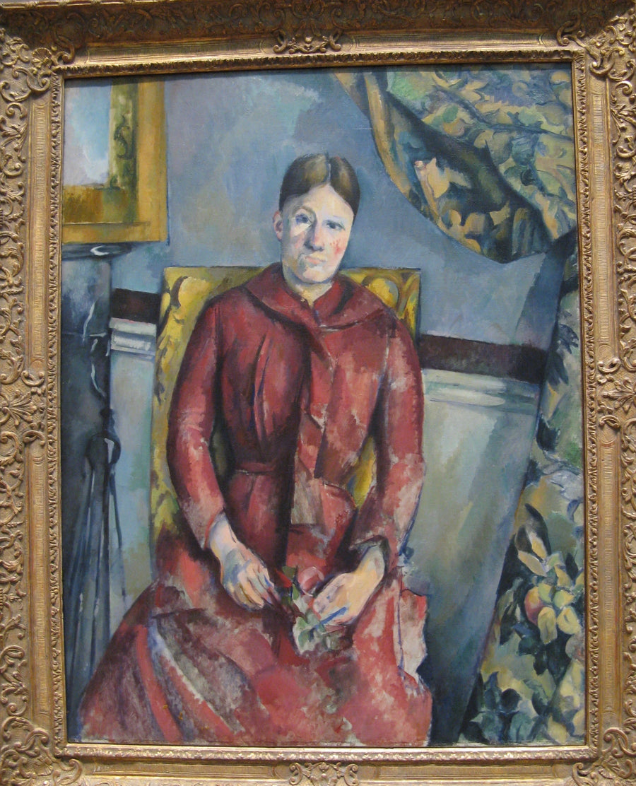 Fru Cézanne i rød kjole - Paul Cézanne
