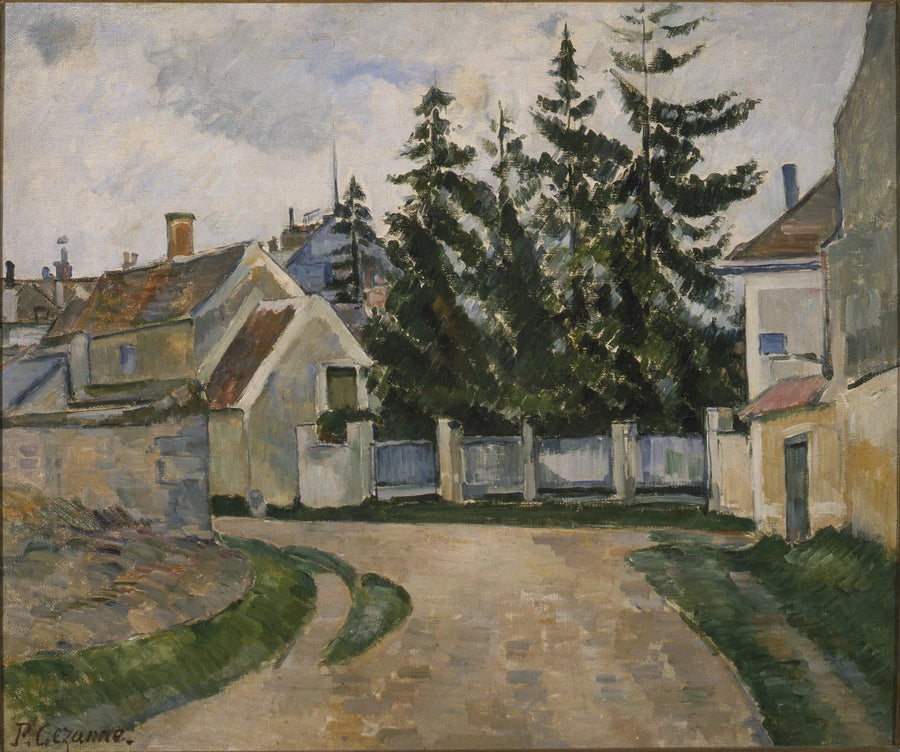 Huse og grantræer - Paul Cézanne