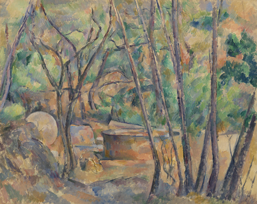 Mølle og cisternen i skovbunden - Paul Cézanne