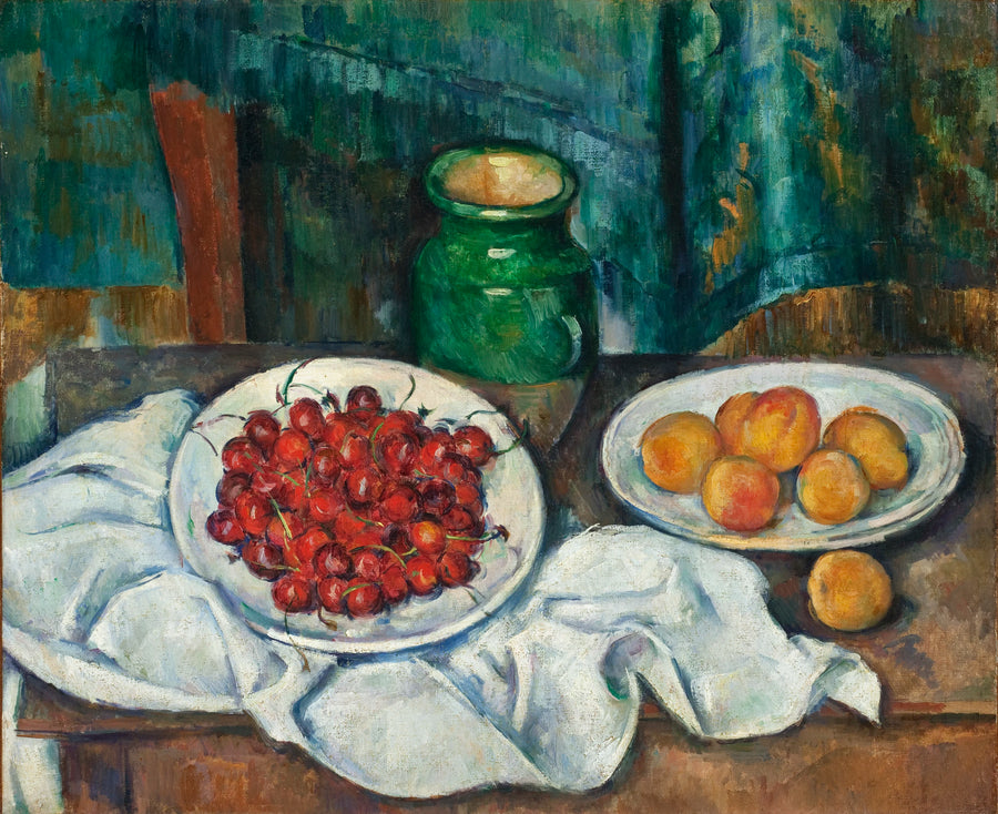 Stilleben med en tallerken kirsebær - Paul Cézanne
