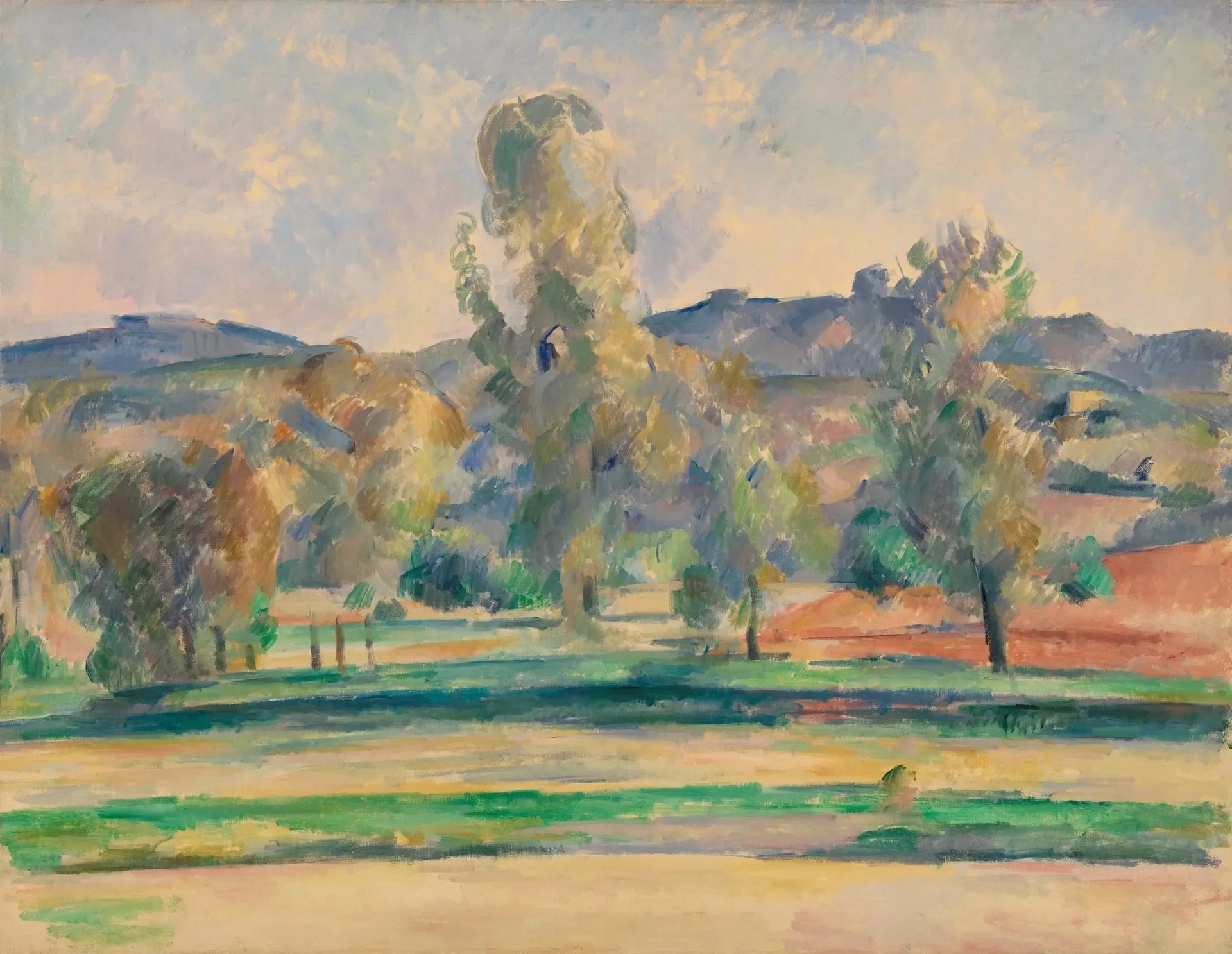 Paysage d’automne vers 1885, Paul Cézanne, Barnes Foundation – reproduction peinture à l’huile sur toile