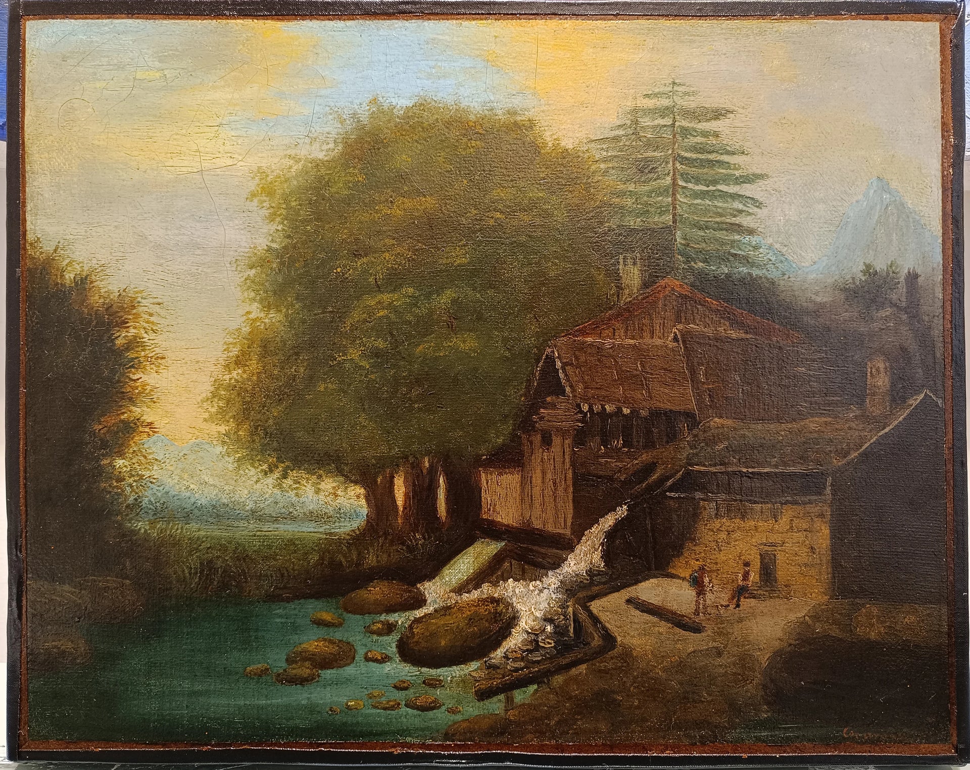 Paysage avec moulin vers 1860, Paul Cézanne, FWN 1 – reproduction peinture à l’huile sur toile