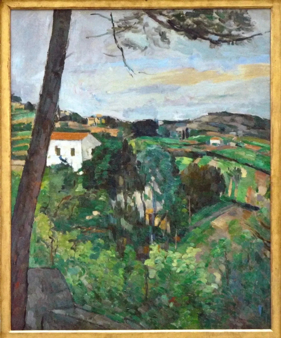 Landskab med rødt tag - Paul Cézanne