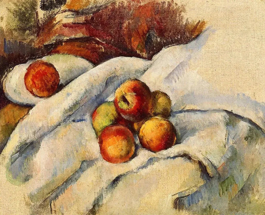 Æbler på et klæde - Paul Cézanne