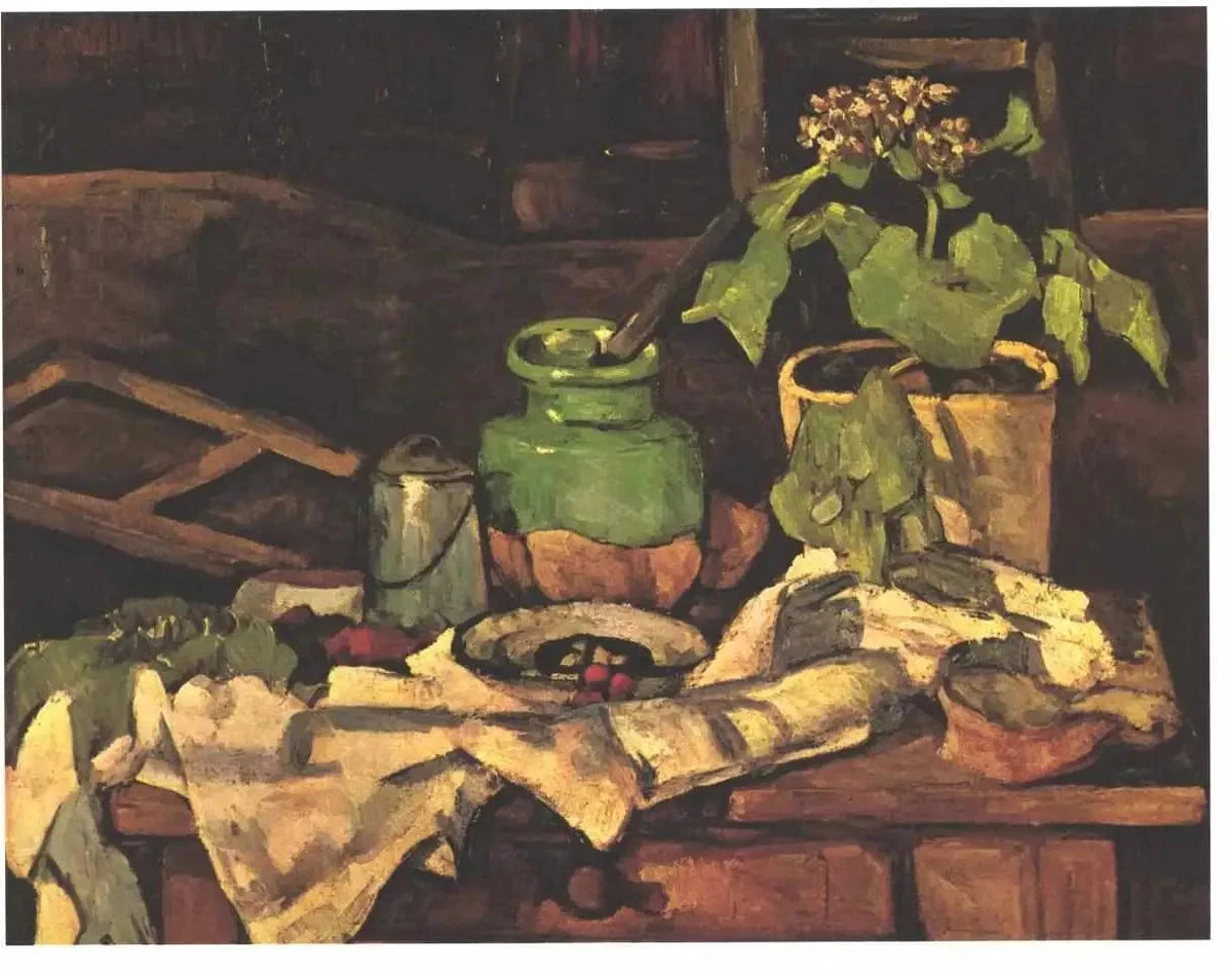 Krukke med blomster på et bord, 1878 -1880 - Paul Cézanne