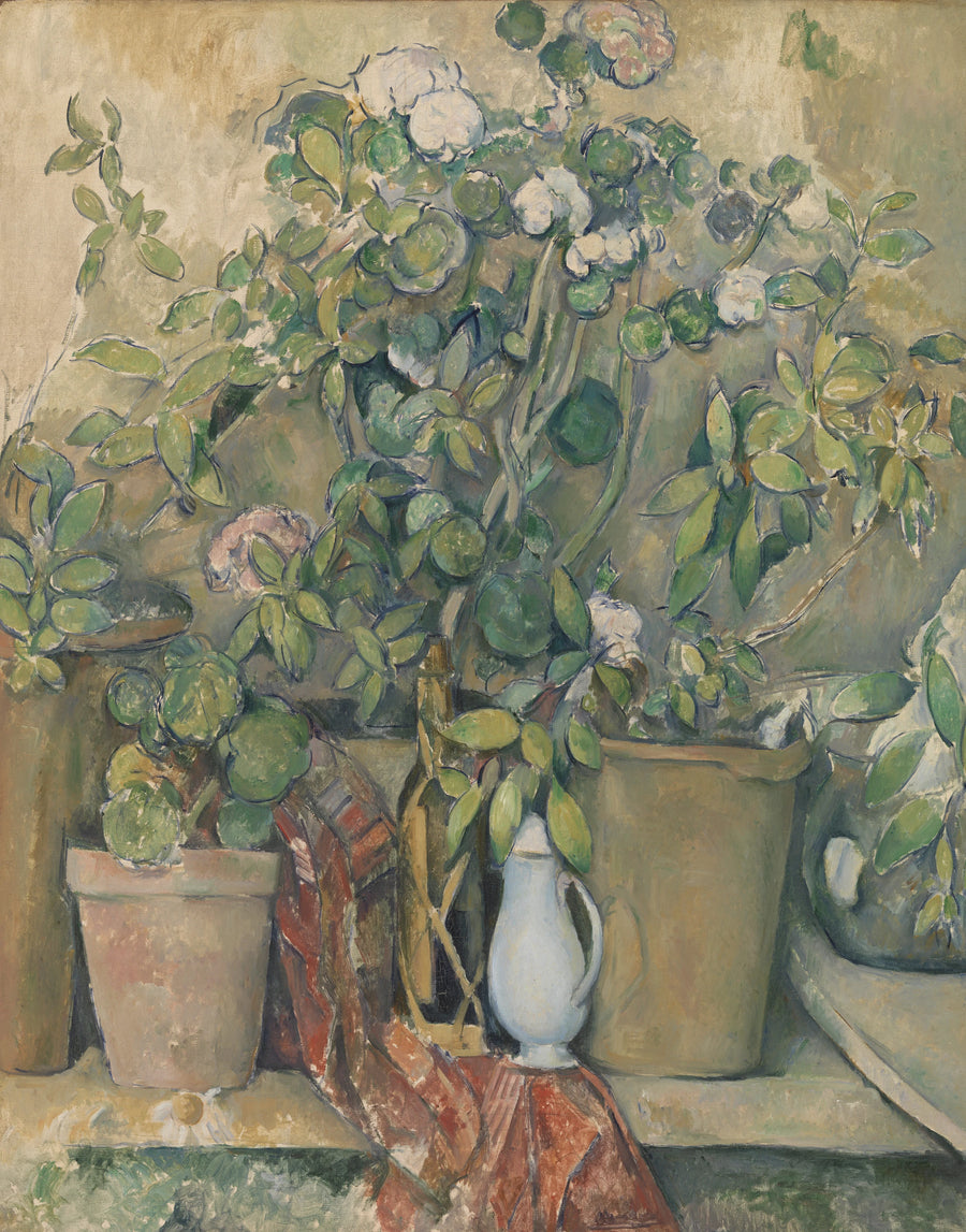 Terrakottakrukker og blomster - Paul Cézanne