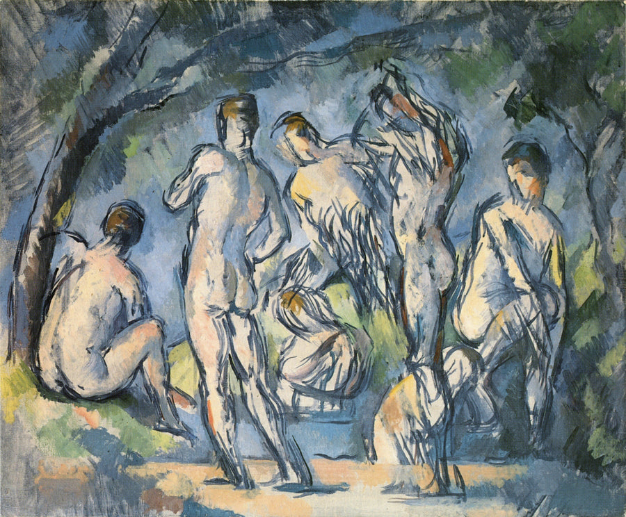 Gruppe af syv badende - Paul Cézanne