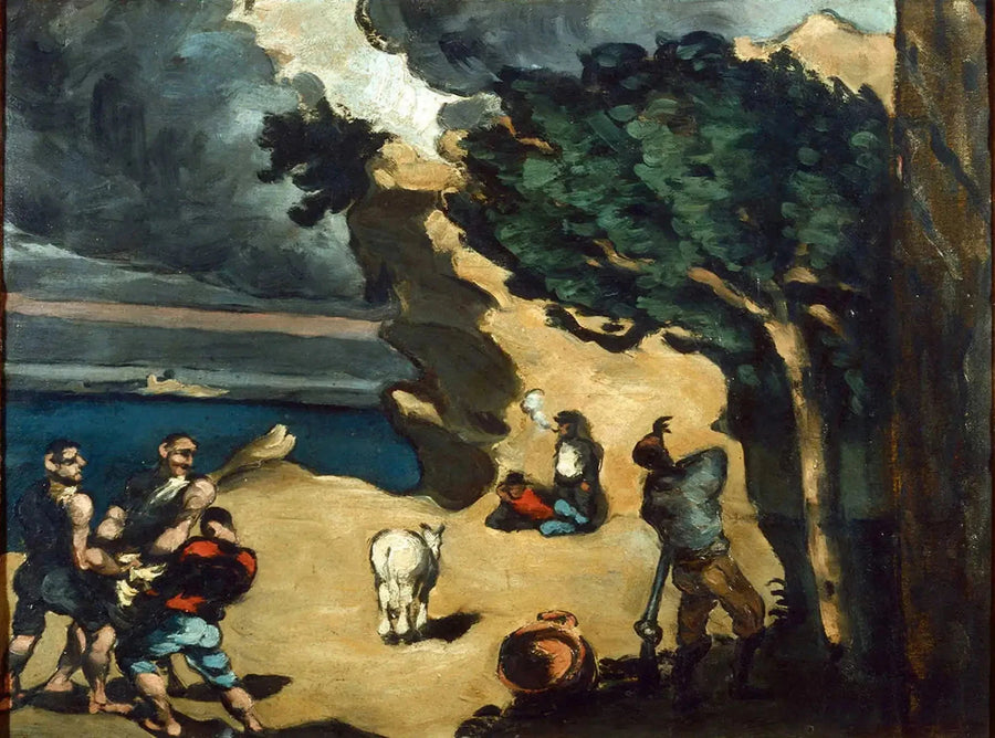 Tyvene og æslet - Paul Cézanne