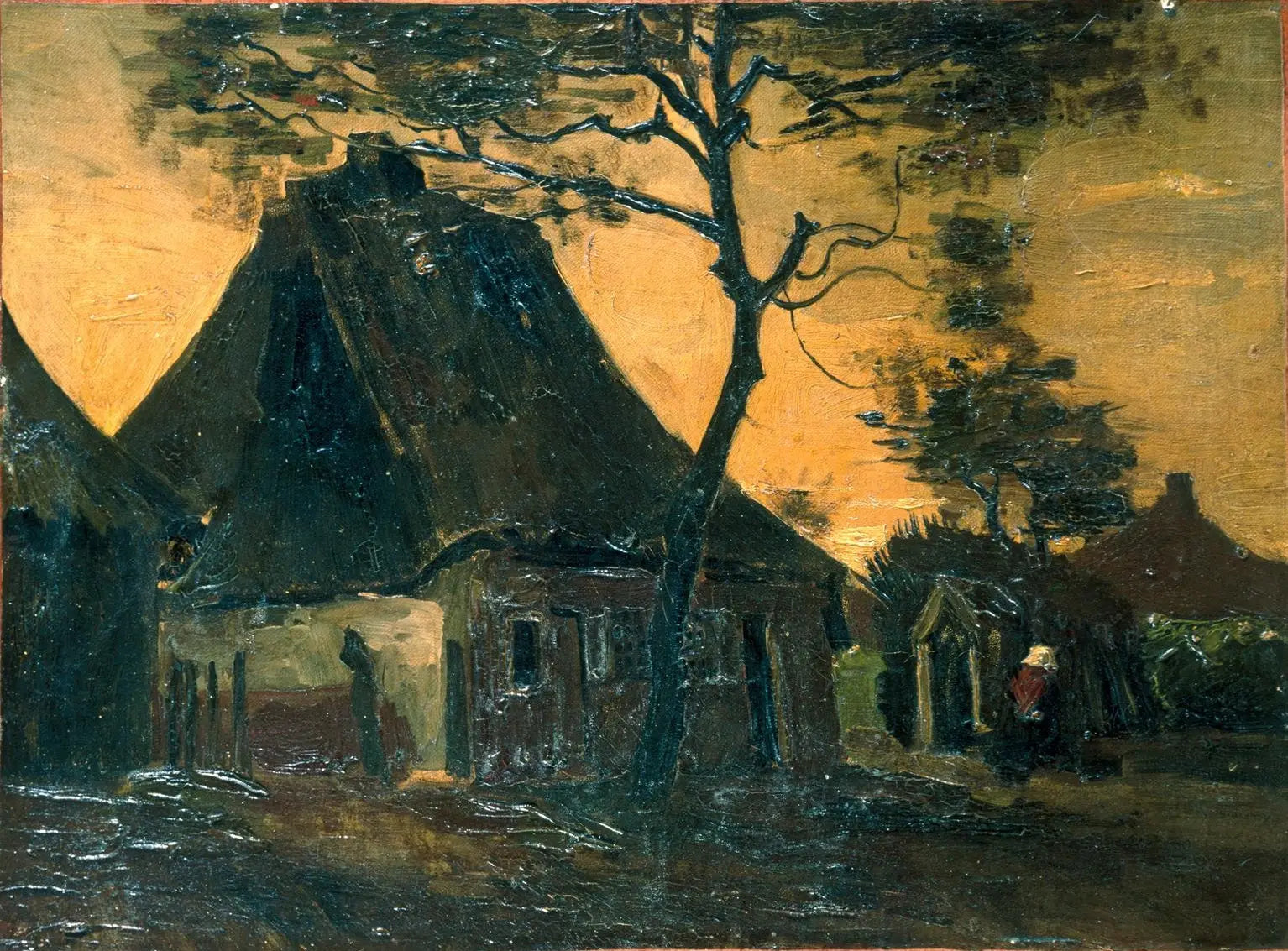 Chalet arboré - Vincent van Gogh image 1 copie peinte à la main à l’huile