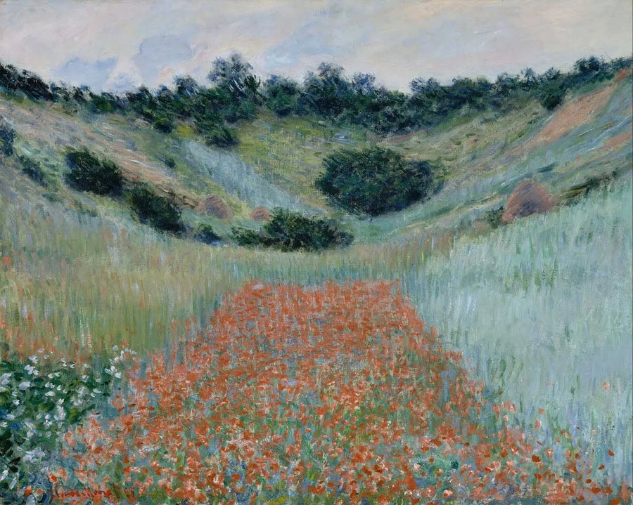 Valmuemark i en hul W1000 - Claude Monet