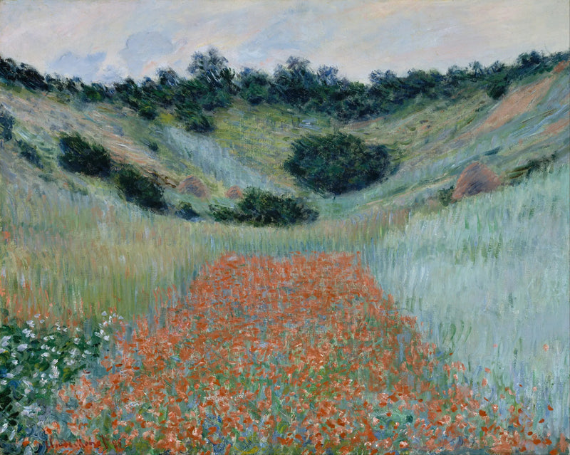 Valmuefelt i en lavning nær Giverny - Claude Monet