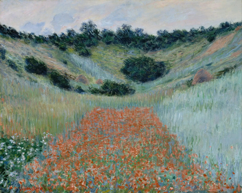 Valmuefelt i en lavning nær Giverny - Claude Monet