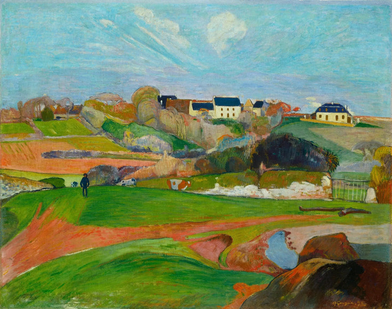 Marker ved Pouldu, eller Landskab ved Pouldu - Paul Gauguin