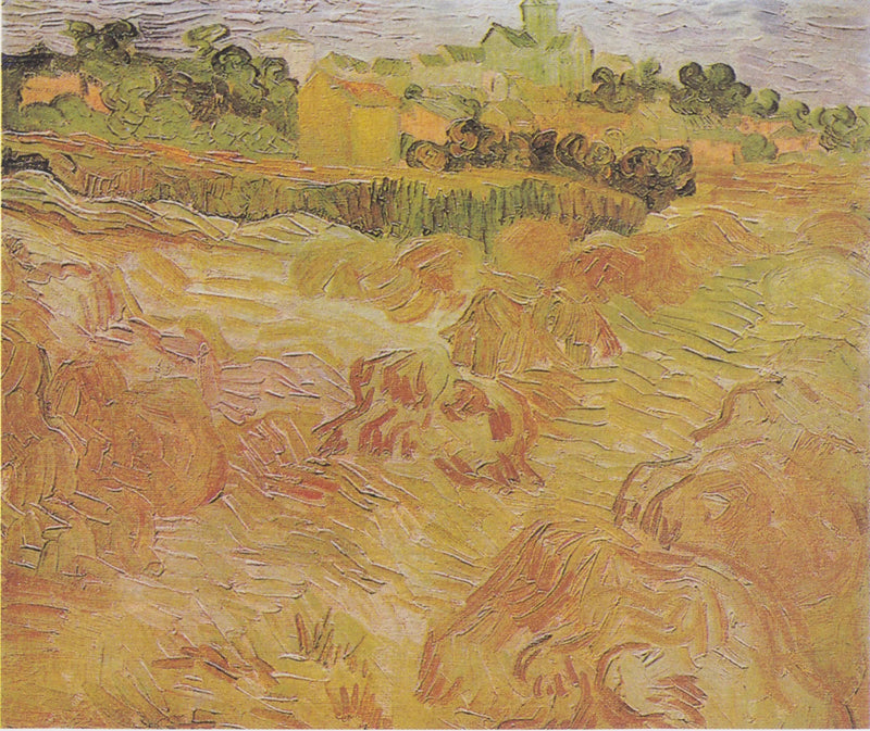 Hvedemarker med Auvers i baggrunden - Vincent van Gogh