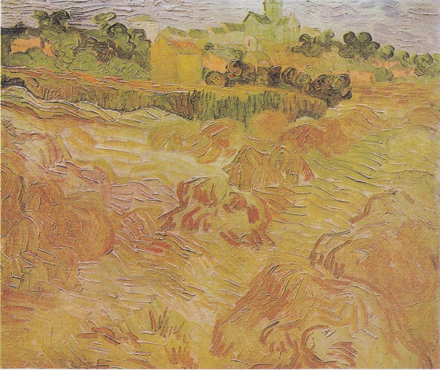 Hvedemarker med Auvers i baggrunden - Vincent van Gogh