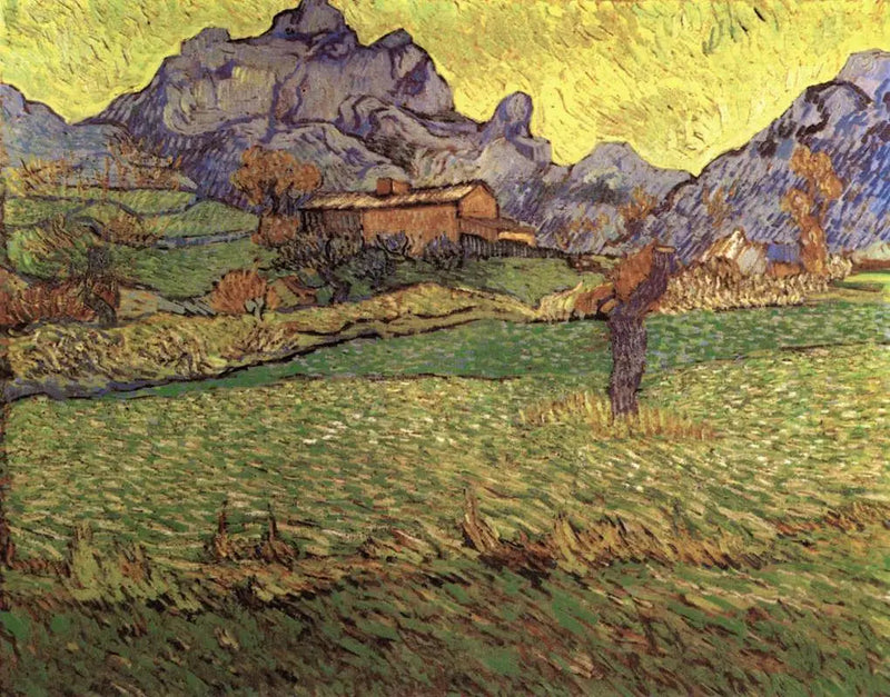 Hvedemarker i et bjerglandskab - Vincent van Gogh