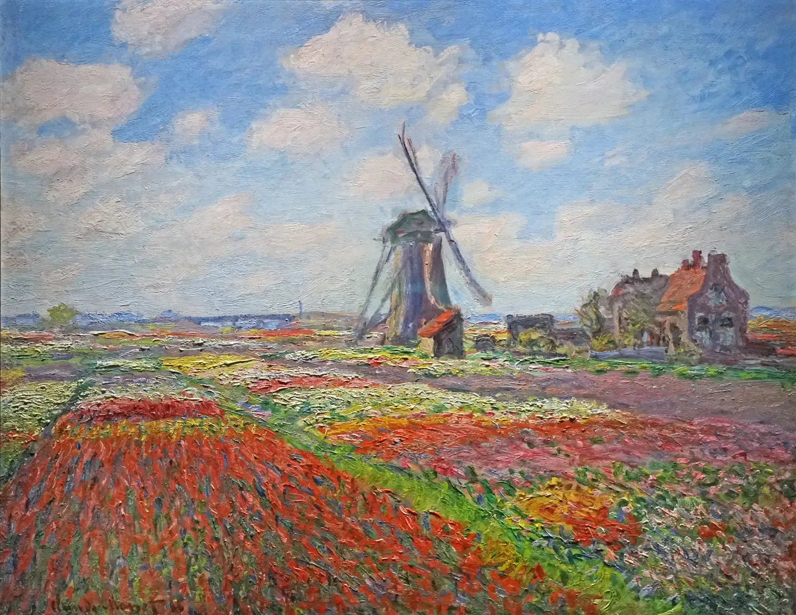 Champs de tulipes en Hollande - Claude Monet image 1 copie de tableau peinte à la main