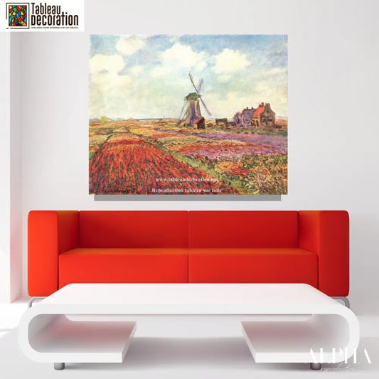 Champs de tulipes en Hollande - Tableau Monet - Reproductions de tableaux et peintures haut de gamme